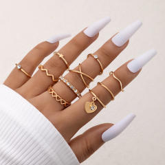 10pcs alloy stackable rings