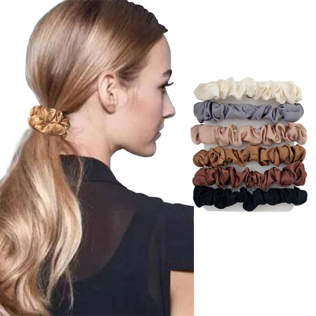 6pcs ins trend satin scrunchies set