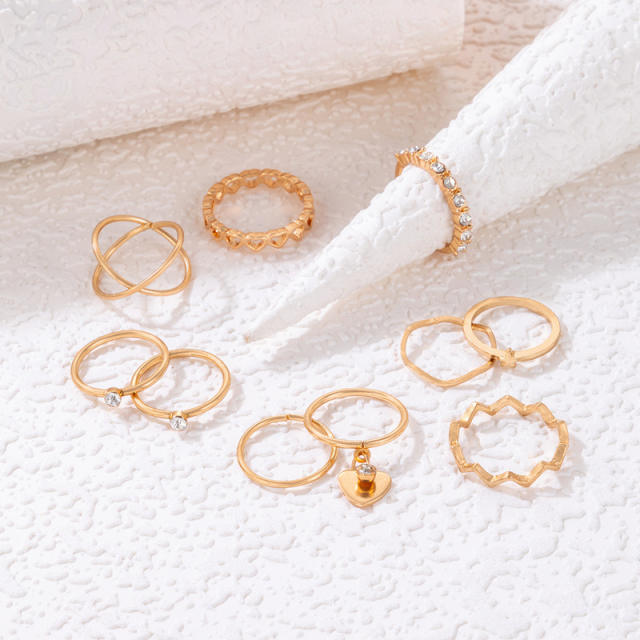 10pcs alloy stackable rings