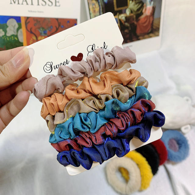 5pcs spring design scrunchies set