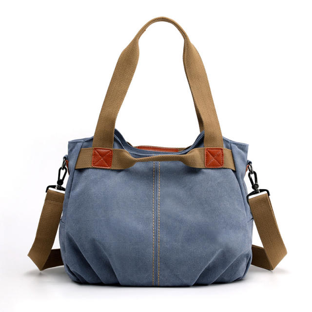 Korean fashion plain color canvas tote bag