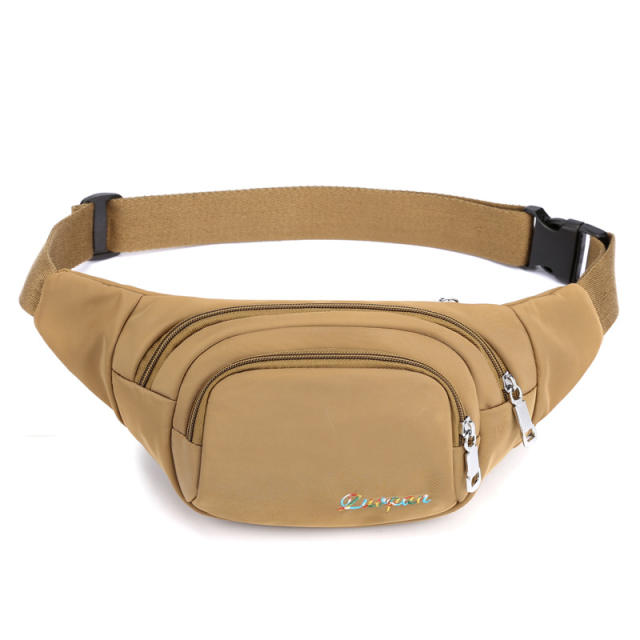 Nylon plain color outdoor fanny pack waist bag