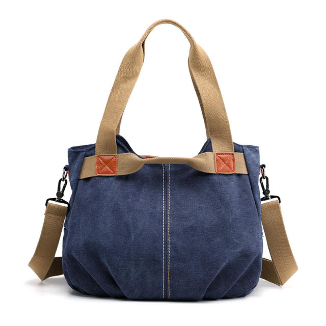 Korean fashion plain color canvas tote bag