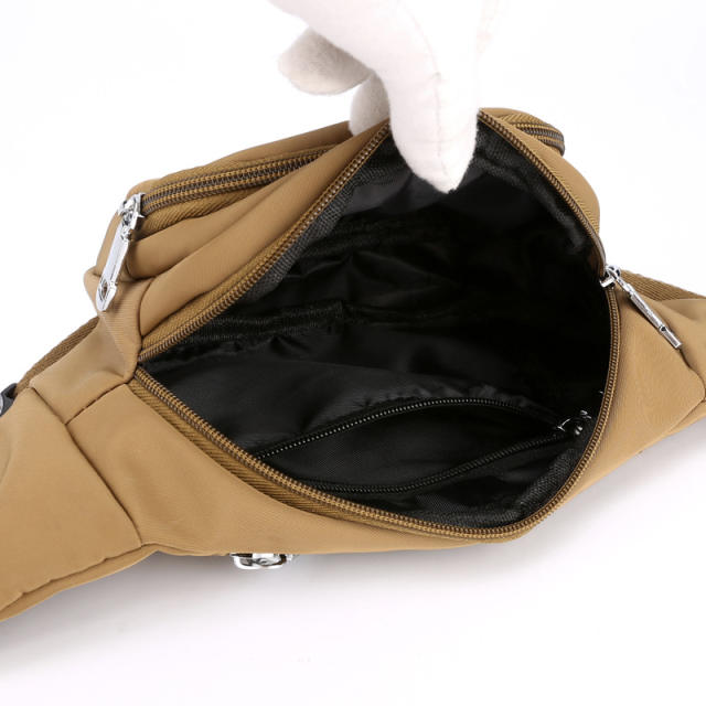 Nylon plain color outdoor fanny pack waist bag