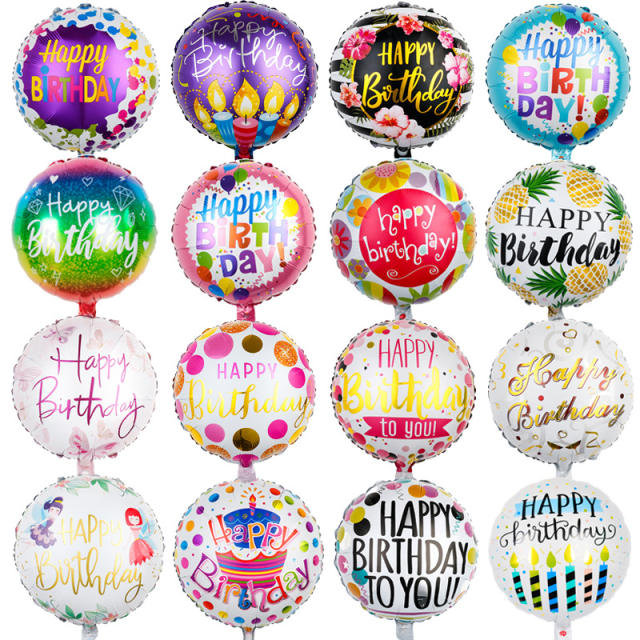 18 inches happy birthday colorful balloon