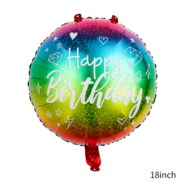 18 inches happy birthday colorful balloon