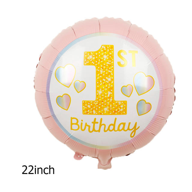 Cartoon one year old birthday party balloon