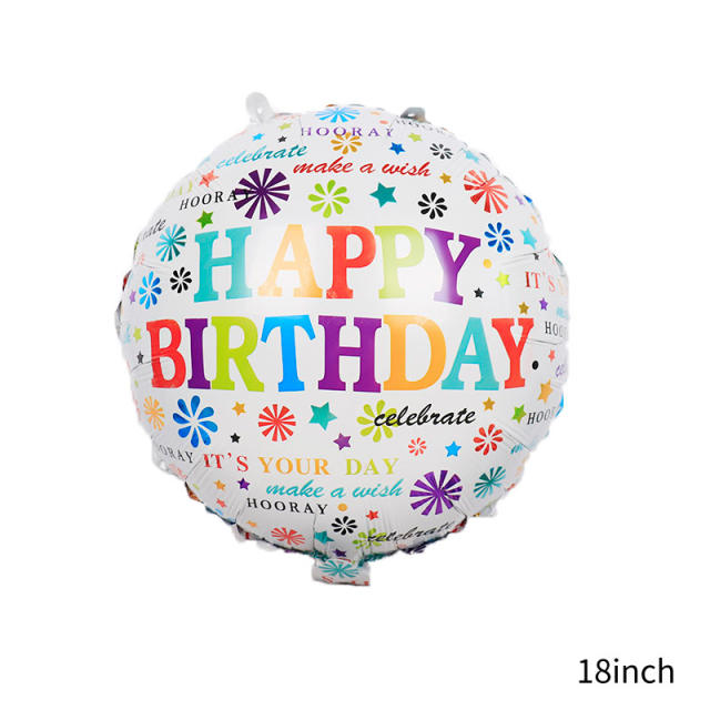 18 inches happy birthday colorful balloon