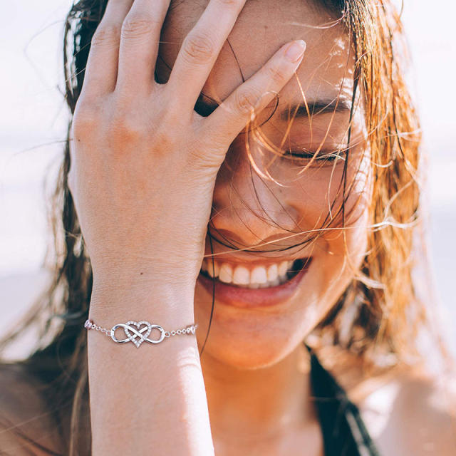 Sterling silver infinity love bracelet