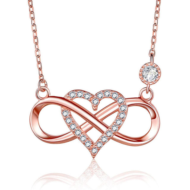 Sterling silver infinity love pendant necklace