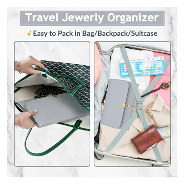Large capacity portable jewelry storage bag