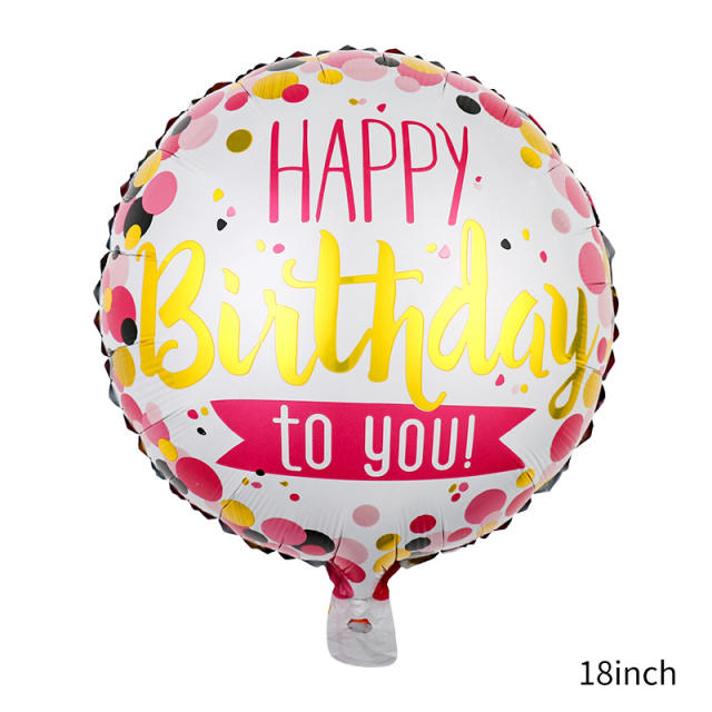 18 inches happy birthday colorful balloon