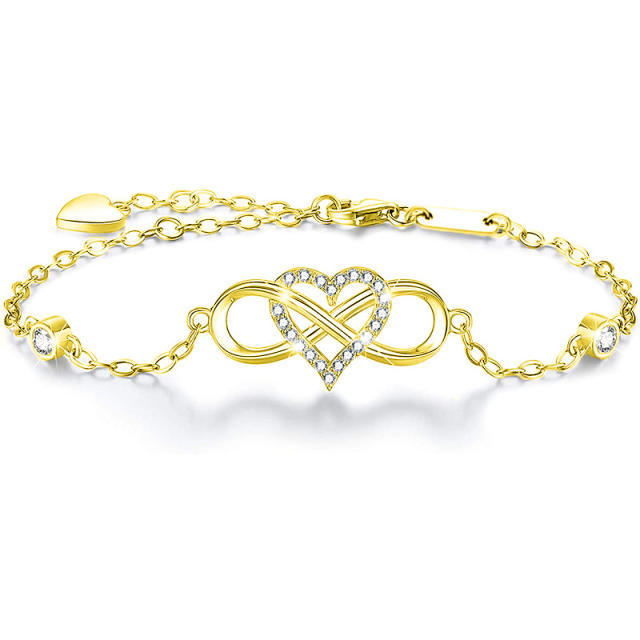 Sterling silver infinity love bracelet