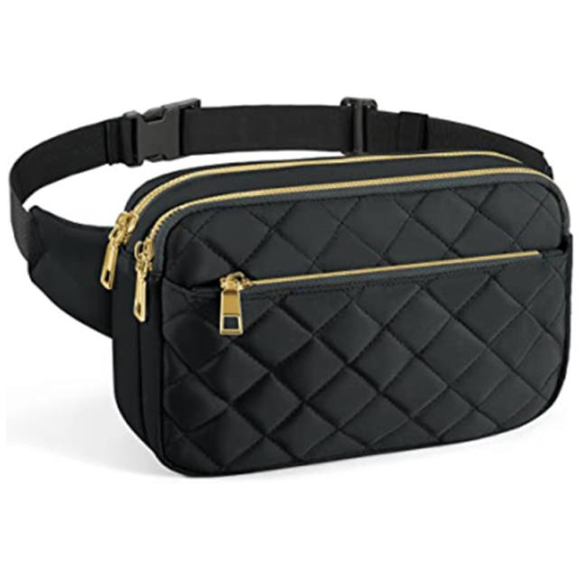 Amazon hot sale plain color quilted fanny pack wasit bag