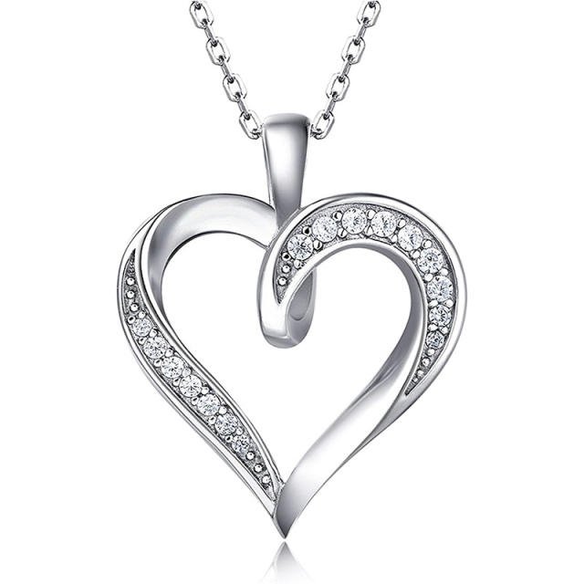 Sterling silver heart pendant necklace
