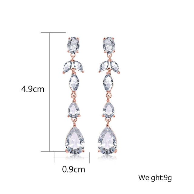 Chic design copper cubic zircon drop earrings
