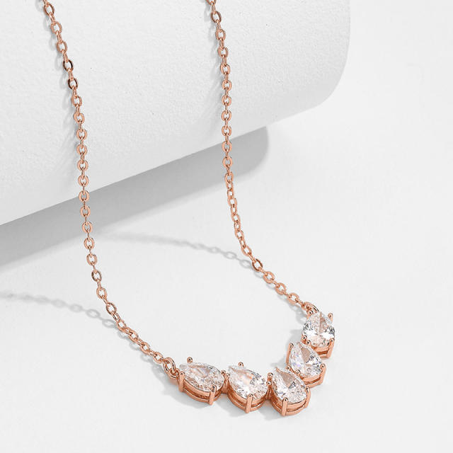 Korean fashion cubic zircon copper necklace