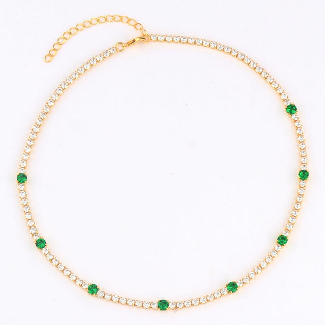 Elegant emerald statement copper necklace