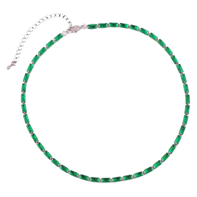 Elegant emerald statement copper necklace