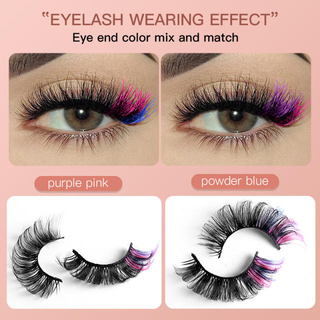 7 pair colorful false eyelashes