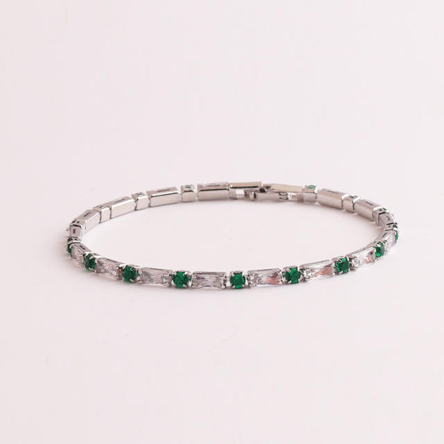 Hot sale emerald statement copper slide bracelet