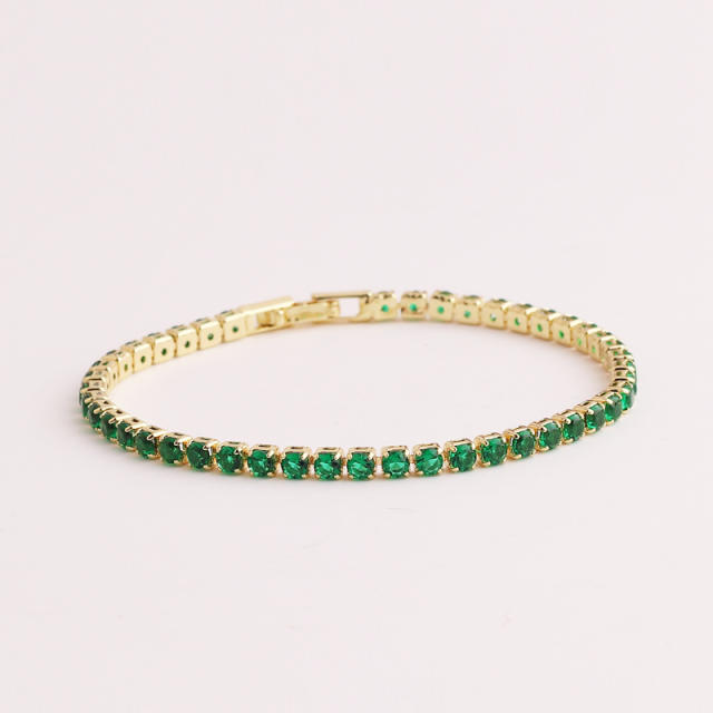 Hot sale emerald statement copper slide bracelet