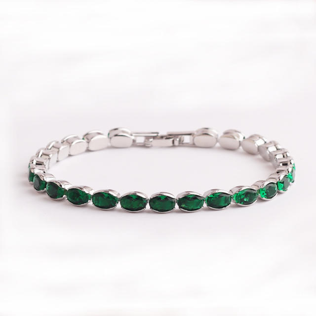 Hot sale emerald statement copper slide bracelet