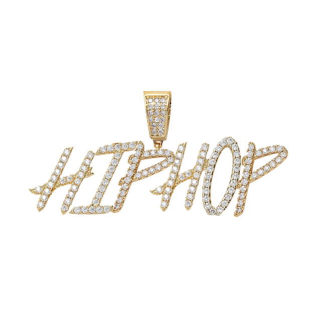HIPHOP cubic zircon letter custom necklace