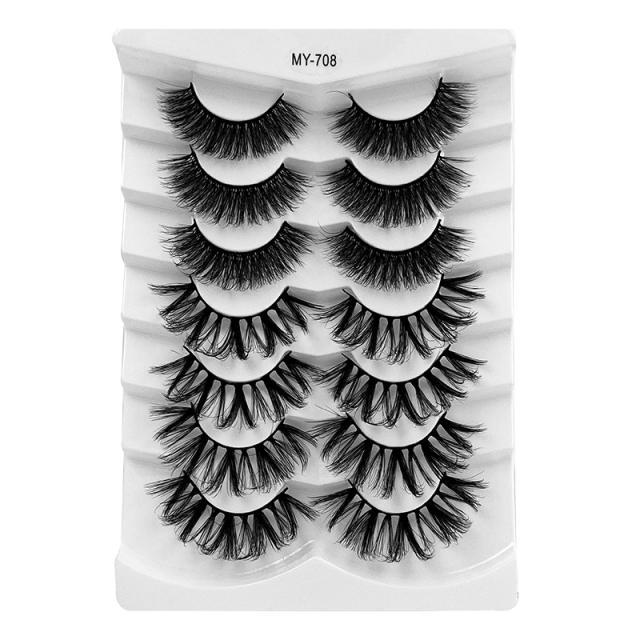 7 pair black color false eyelashes