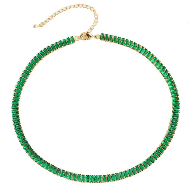 Elegant emerald statement copper necklace