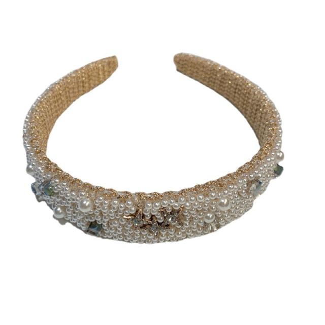 Luxury pearl beads headband