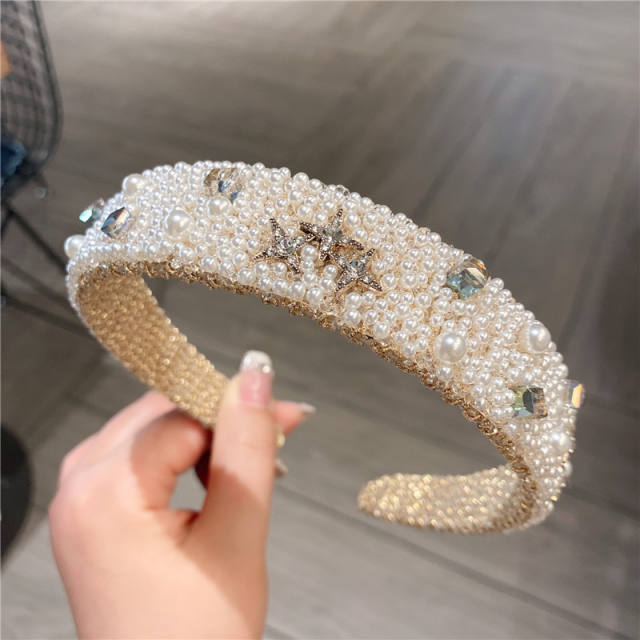 Luxury pearl beads headband