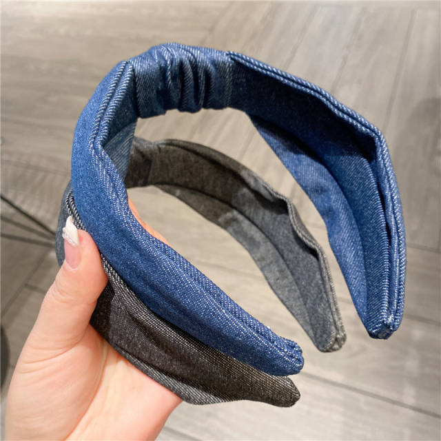 Occident fashion denim knotted headband