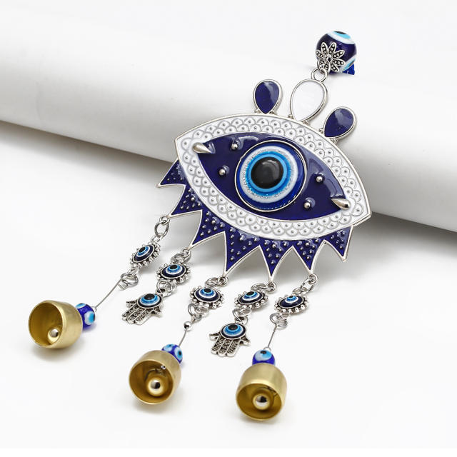 Blue eye evil eye bell tassel wall hanging