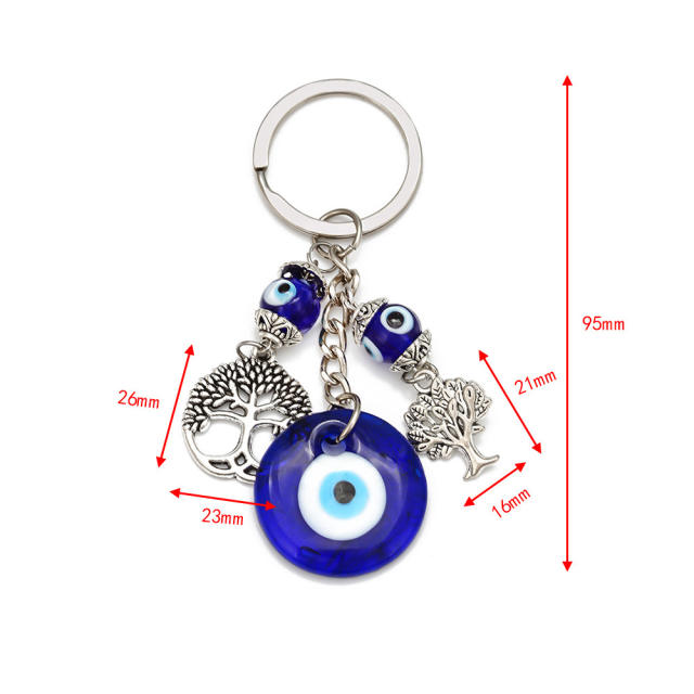 Vintage evil eye blue eye alloy keychain