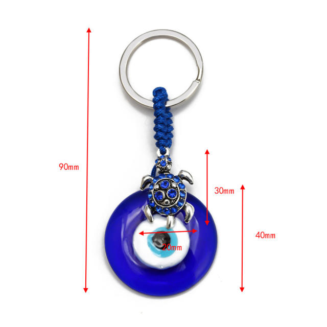 Blue color evil eye keychain
