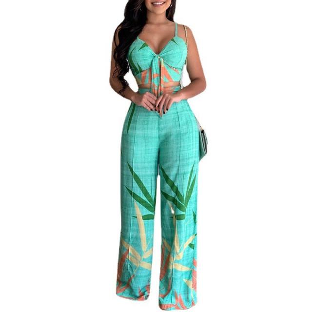 Summer design beach trend camisoles wide leg pants set