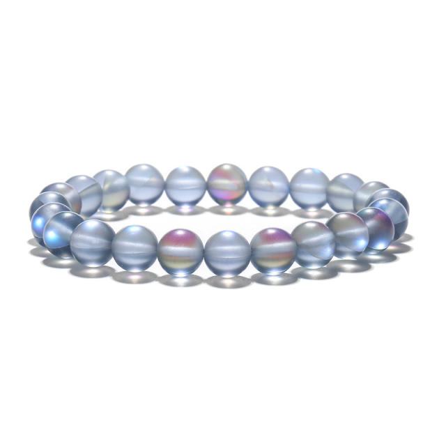 Spring color frost natural stone bead bracelet