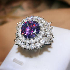 Luxury round cut amethyst statement rings