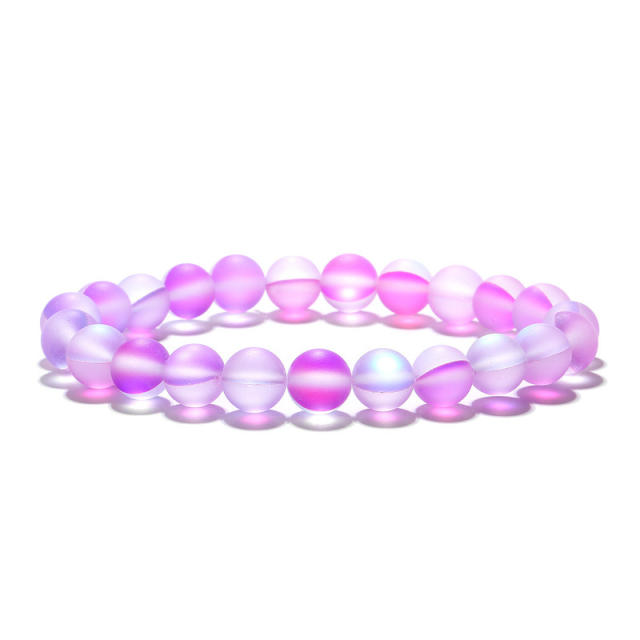 Spring color frost natural stone bead bracelet