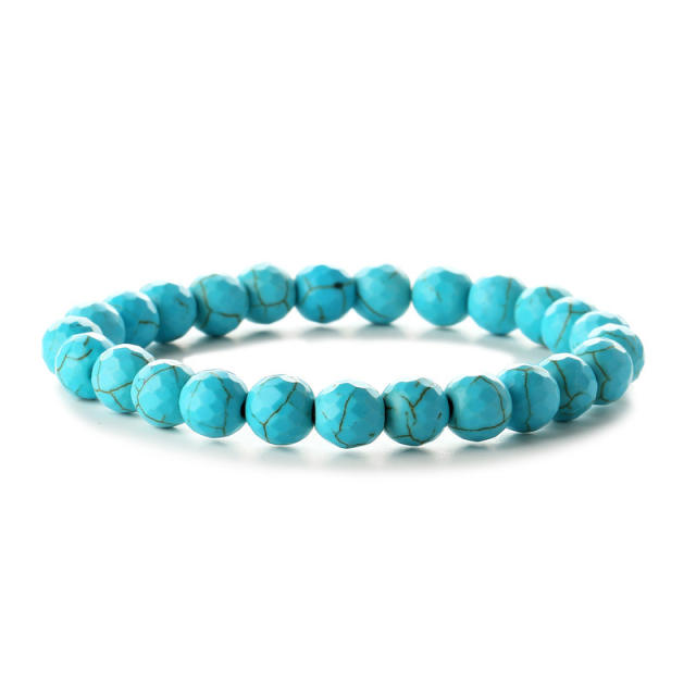 Hot sale easy match colorful natural stone bead bracelet