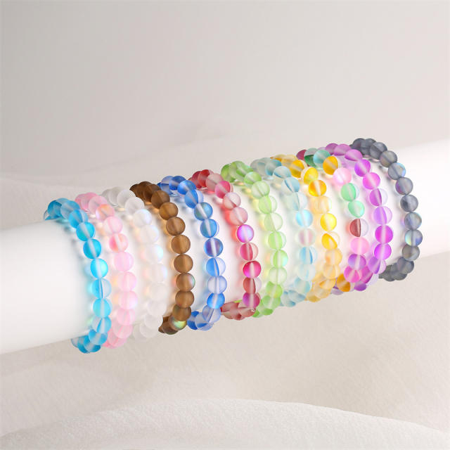 Spring color frost natural stone bead bracelet