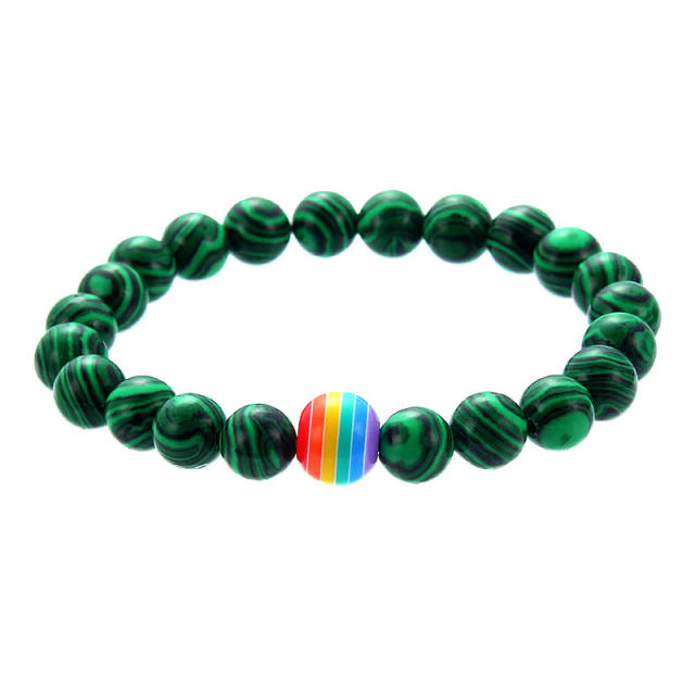 Colorful natural stone bead bracelet