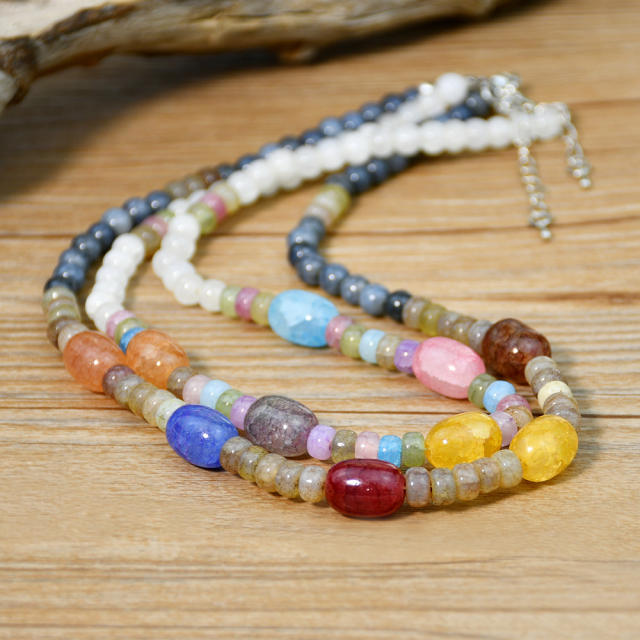Personality natural crystal bead necklace