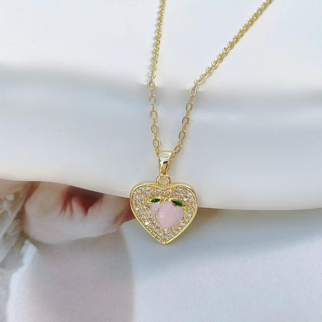18K real gold plated heart letter pendant copper necklace