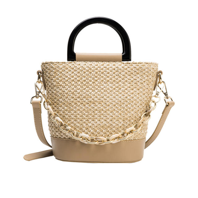 Korean fashion straw bucket bag