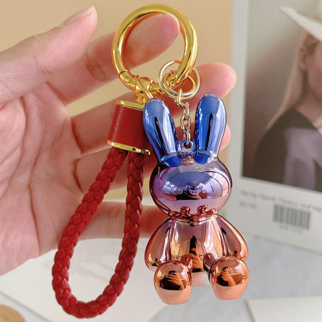 Y2K gorgeous color laser cartoon rabbit keychain