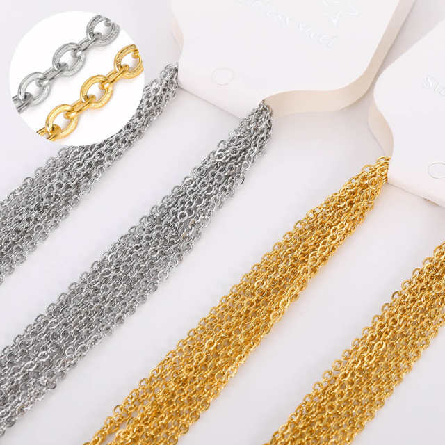 18K real gold plated basic stainless steel necklace chain