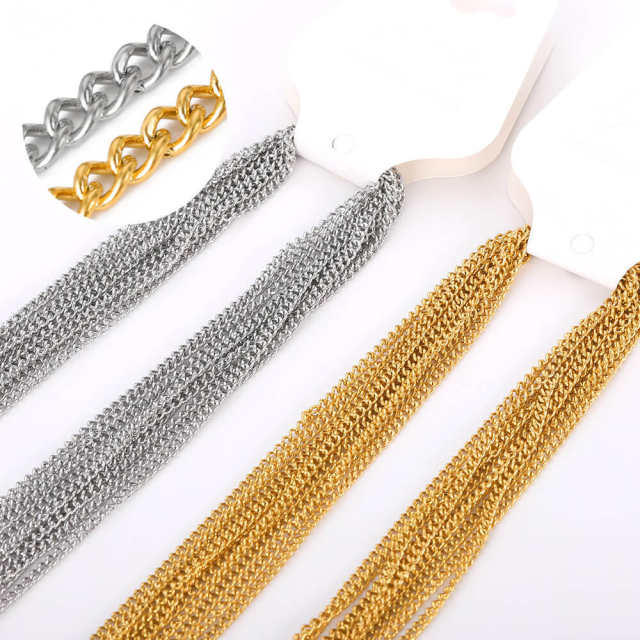 18K real gold plated basic stainless steel necklace chain