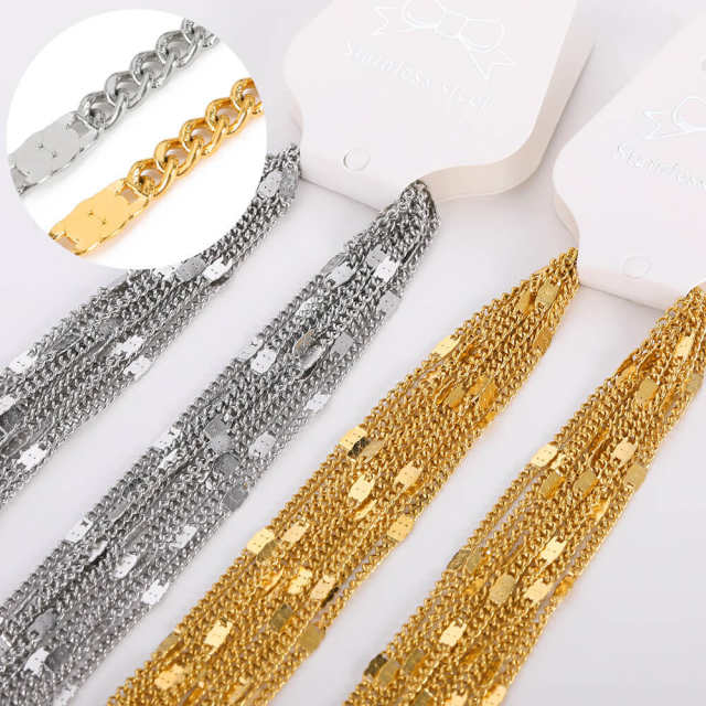 18K real gold plated basic stainless steel necklace chain